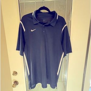 NIKE Dri-fit Blue Short Sleeve Golf Shirt Size L